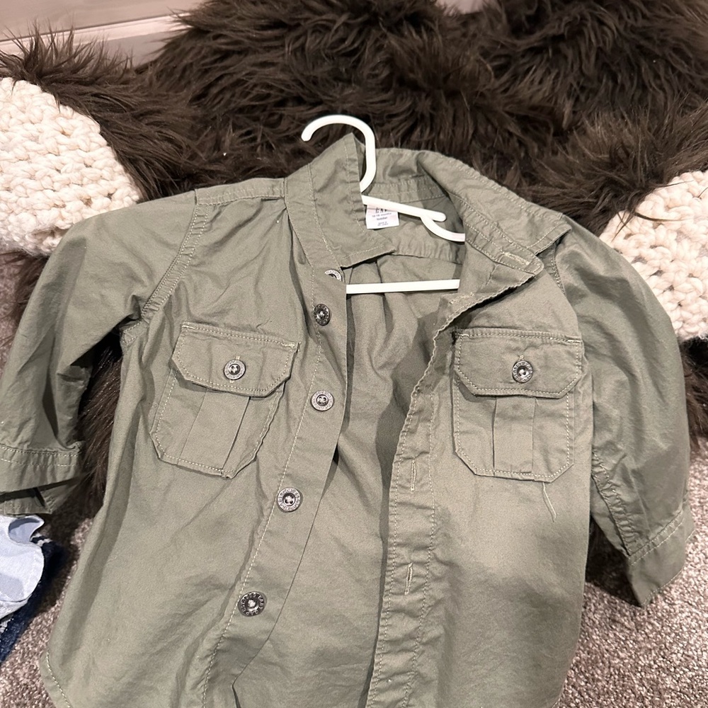 GAP Kids Olive Button Down Shirt